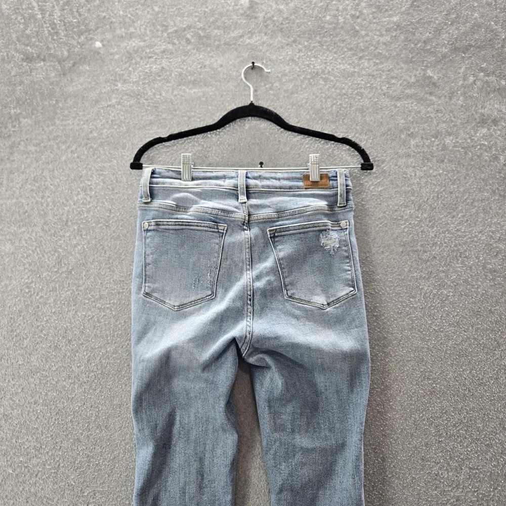 Judy Blue Women Jeans 5/27 Light Denim JB8814‎ Skinny Distressed Raw Hem